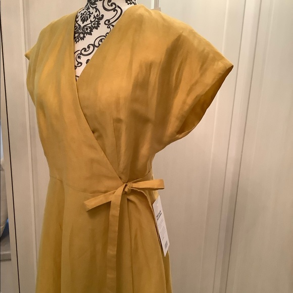 NWT Max Mara Weekend Yellow Wrap Dress, Size 8 - Picture 3 of 6